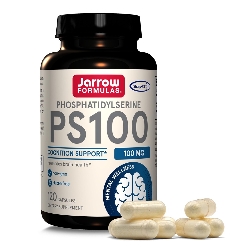 Jarrow Formulas® PS100 Fosfatidylserine, 100 mg, Dieetsupplement voor Brain Health and Cognition Support, 120 capsules, Tot een 120 dagen durende levering