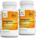Terry naturellement Adaptra - Supplément pour soutenir la santé adrénale - Supplément Ashwagandha avec Rhodiola Rosea Extract - Supplément à base de plantes pour soutenir l'énergie et la concentration - 60 capsules (paquet de 2)