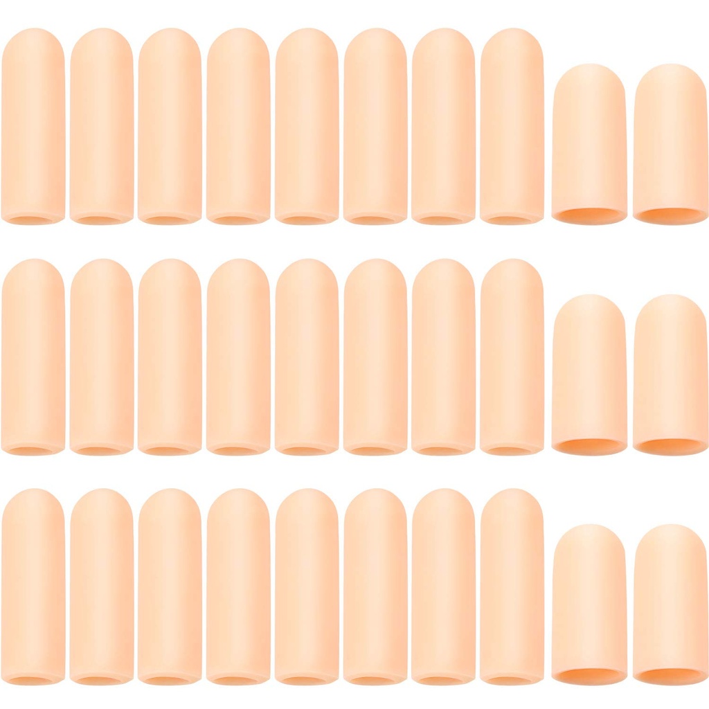 Frida 30 pièces Gel protège-doigt Bottes Silicone couvre-boucles pour le soutien de la gâchette de doigt (Apricot)