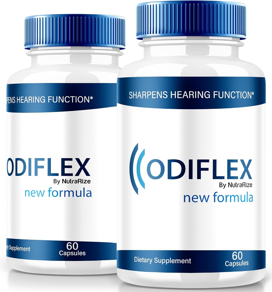 NutraRize (2 Pack) Odiflex Capsules, Premium Ear Health Formula, All-Natural Supplement to Protect The Inner Ear, Official Hearing Support Pillen, Odi Flex Reviews (120 Capsules)