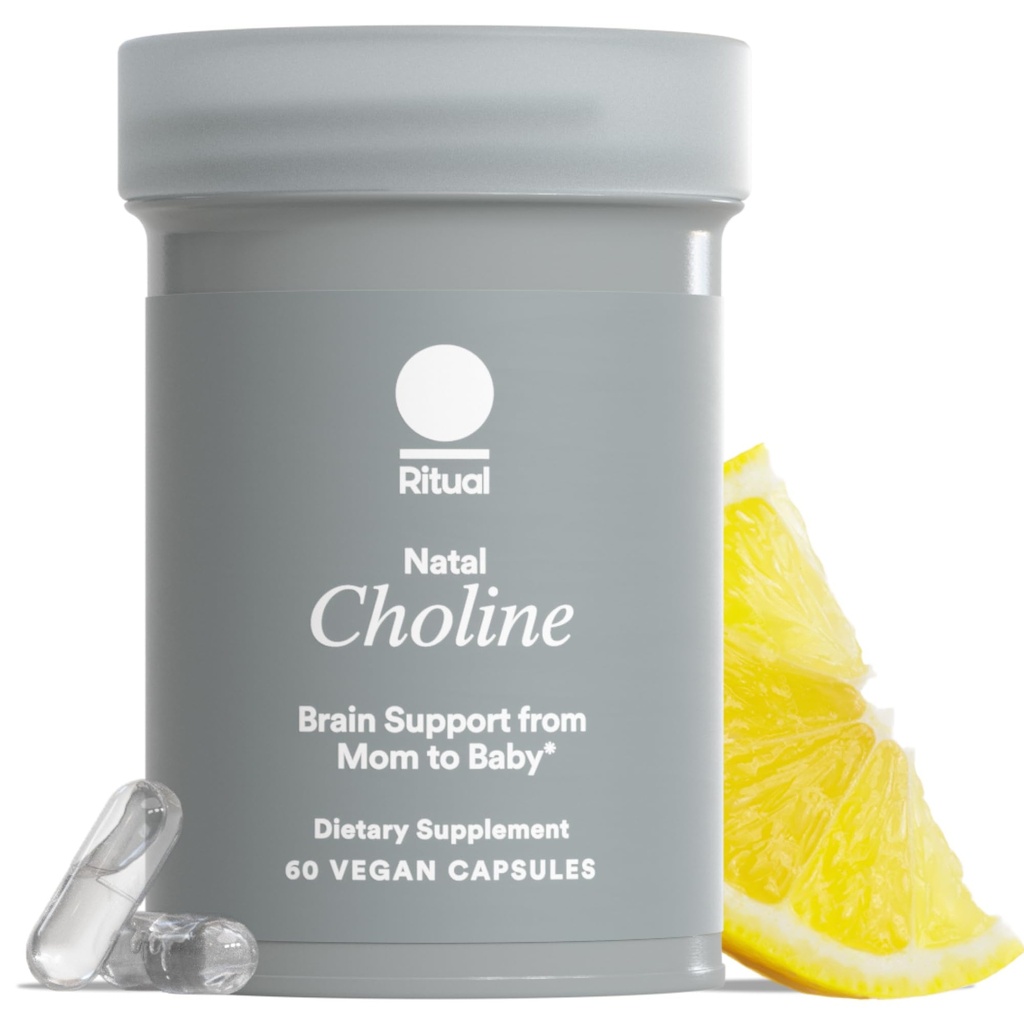 Rituele Natal Choline supplement, 550mg, Ondersteunt de Cognitieve functie van de baby bij opname tijdens de zwangerschap en Choline inhoud in moedermelk*, 30 dagen levering