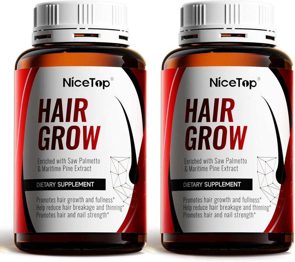 Haargroei Supplement, Haarverzorging Ondersteuning voor sterkte, dikte groei, met Biotine, Vitamine A, C, E, Zink, Capsules (2)