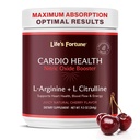 Life's Fortune 5000mg L- Supplément Arginine Poudre et 1000mg L-Citrulline, High Potency Nitric Oxide Health Booster, Endurance, Performance d'entraînement, Saveur de cerise naturelle (20 portions)