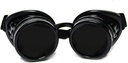 GloFX Steampunk Goggles Tinted - Rave EDM Festival Accessoires - Gothic Cosplay Lasser Goggles - Black Goggles with Dark Tint Lens