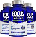 Focus Factor Nutrition for The Brain, Improved Memory & Concentration Brain Supplement, Complete Multivitamine with Vitamins B6, B12, D, Bacopa Monnieri & Tyrosine, 150 Count (Pack of 3)
