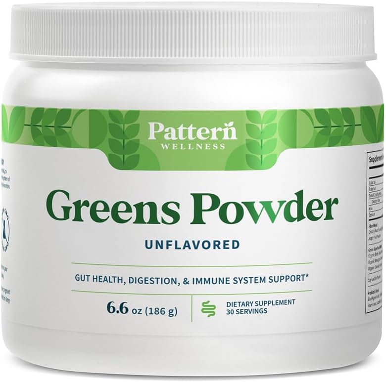 Patroon Wellness Greens Powder Superfood met Antioxidant, Digestief Enzyme, Fiber, Probiotic & Adaptogen Blends 