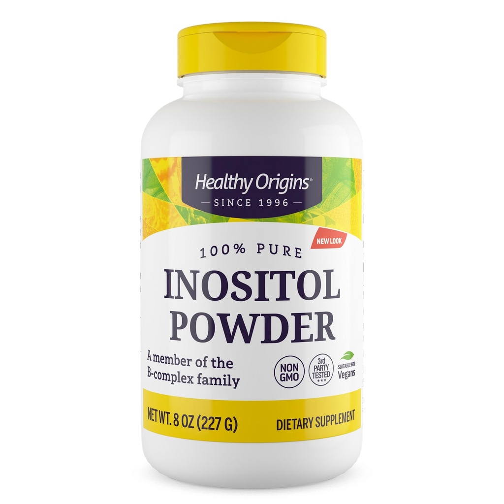 Gezonde oorsprongen Inositol poeder, 227 g - voor huid, haar en nagels gezondheid - vitamine B8 poeder supplement - deel van de B-complex familie - veganistisch, niet-GMO en glutenvrije supplement - 8 Oz