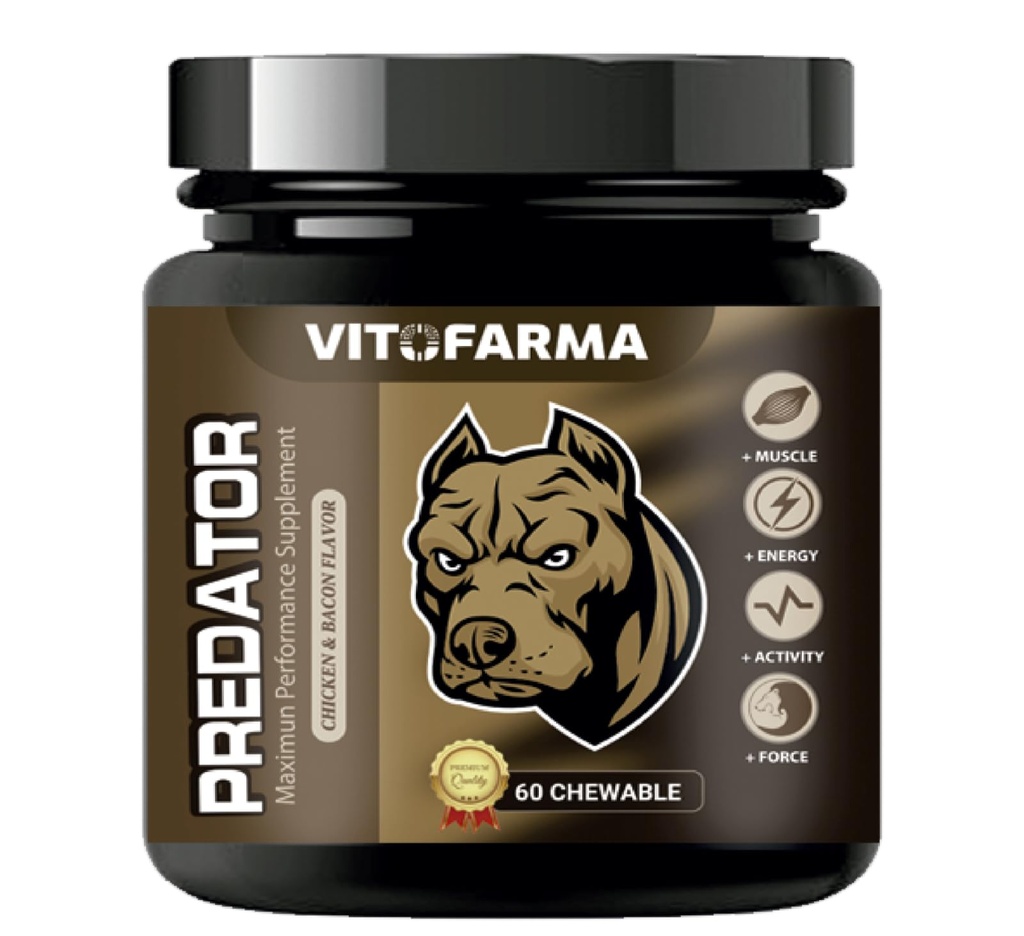 Roofdier spier bouwer kauwtabletten voor honden - hond supplement voor spier Gain - 60 tabs