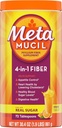 Metamucil 4-in-1 Psyllium Husk Fiber Supplement, Real Sugar, 72 eetlepels, Orange Flavored, Daily Fiber Powder for Digestief Gezondheid, gemaakt met plantaardige Psyllium Husk Fiber
