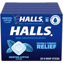 HALLS Hoest en Throat Relief Mentho-Lyptus Cough Drops, 20 Sticks van 9 (180 Total Drops)