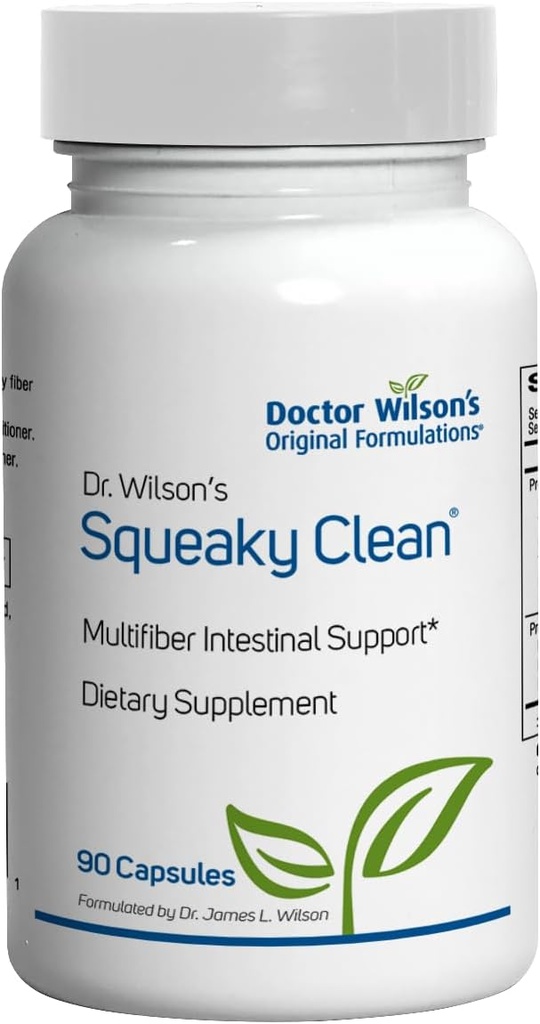 Dr. Wilson's piepende schone darm en spijsverteringsgezondheid met vezels, probiotica, enzymen en meer 90 capsules