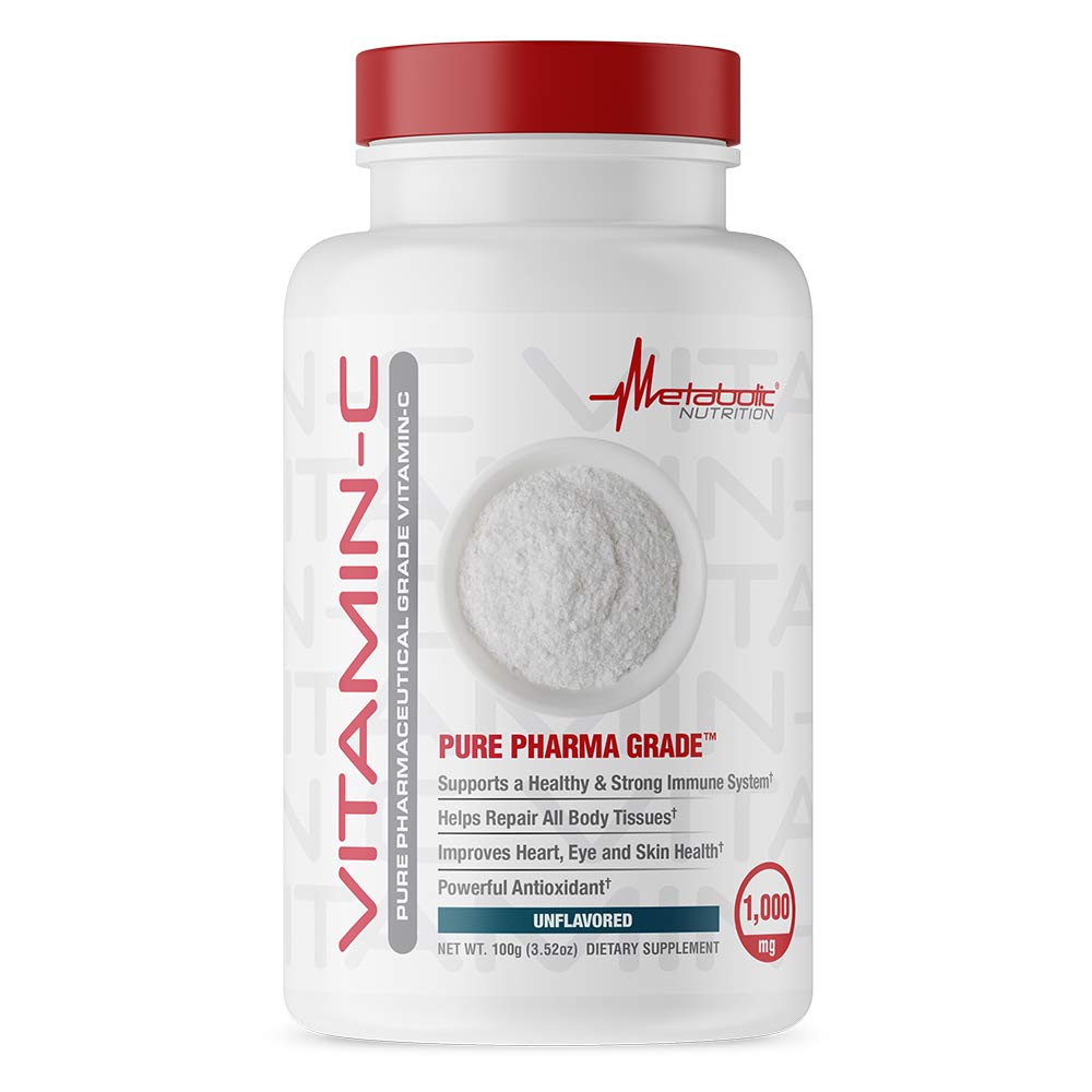 Nutrition métabolique Vitamine C, 1000 mg, Classe Pharma Pure, Acide ascorbique à absorption élevée (100 g)