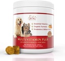 Honden Multivitaminen en Supplementen, Probiotica voor honden w/Turmeric & Yucca, Probiotic Honden Kauwen voor Hersenfunctie, Gut & Immuun Ondersteuning, Joint Health & Anti-Inflammatory Supplement, 60 Kauwen, 8,4 oz