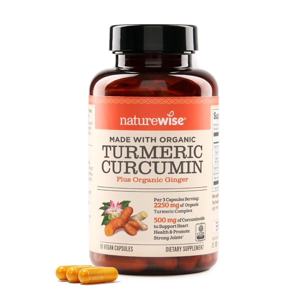 NatureWise Curcumin Turmeric 2250mg - 95% Curcuminoids & BioPerine Black Pepper Extract for Advanced Absorptie - Daily Joint and Immune Health Support - Vegan, Non-GMO, 90 Count[30-Day Supply]