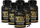 FREZZOR Omega 3 Black for Joint Care & Comfort - Nieuw-Zeeland Green Lipped Mussel Oil Capsules; 53x Hogere Potentie met UAF1000+ Super Antioxidant, No Fishy Aftersmaak, 450mg, 6-Pack, 360 Softgels