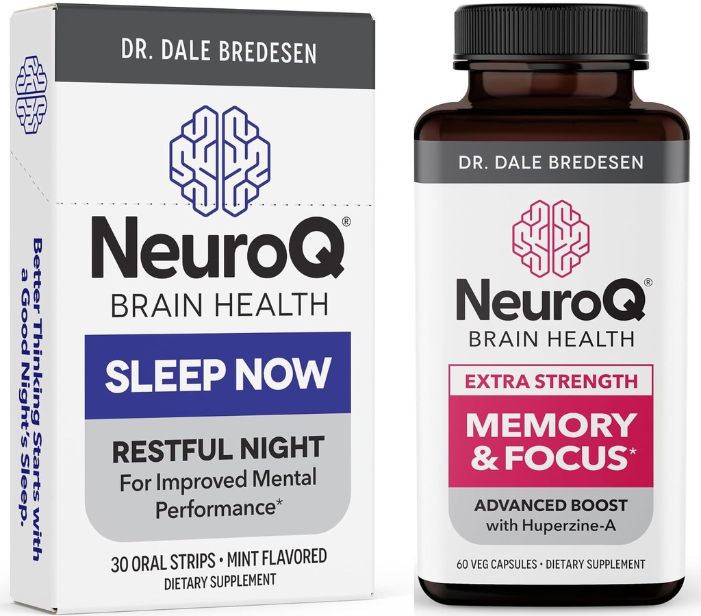 LifeSeasons NeuroQ Geheugen & Focus with Sleep Now Strips - 24/7 Brain Health Support - Boosts Cognitive Performance & Healthy Brain Function - Neuroprotective Formula