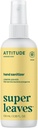 ATTITUDE Hand Sanitizer Spray, EWG Geverifieerd, doodt Germs & Bacteria, Vegan & Plant-Based, veilig voor volwassenen & kinderen, citroen bladeren geur, 3,38 Fl Oz (Spray Bottle)