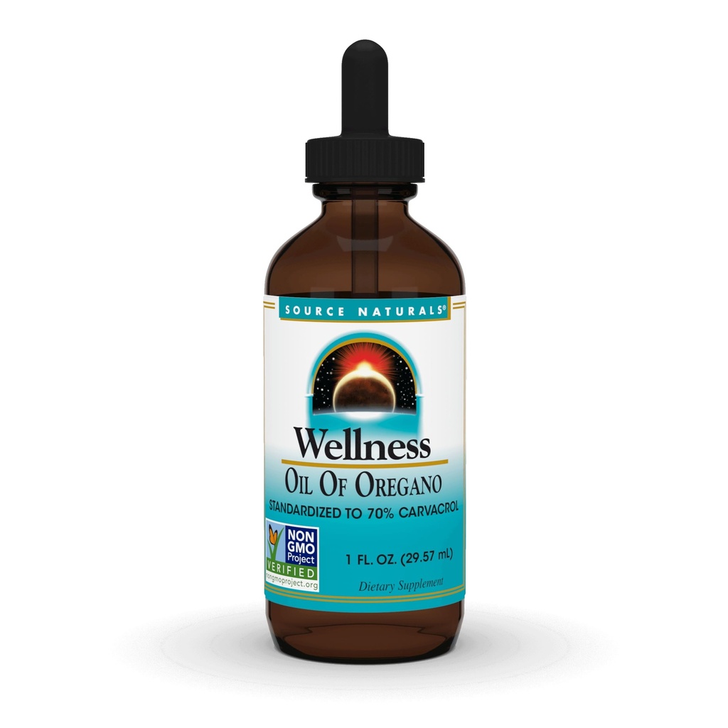 Bron Naturals Wellness Oil of Oregano, gestandaardiseerd tot 70% Carvacrol* - 1 Fluid oz