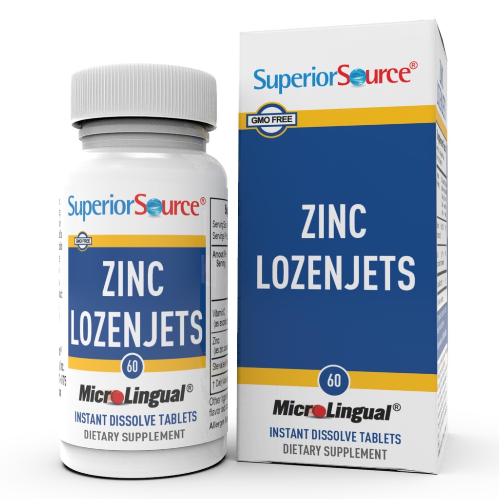 Superior Bron Zinklozenjets - Immune System Support Supplement - Trace Mineral Supplement Aids Systems & Functions - Zink Supplement voor vrouwen en mannen - 60 Instant Solution Tablets