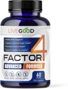 LIVEGOODTM Factor 4, Omega 3 Visolie met EPA & DHA, CoQ10, en Kurkuma, geavanceerde Q10 CoEnzyme & CoQ10 Supplementen, DHA Supplementen voor Hart, Gezamenlijke & Immuun Ondersteuning, Made in USA, 60 Tel,