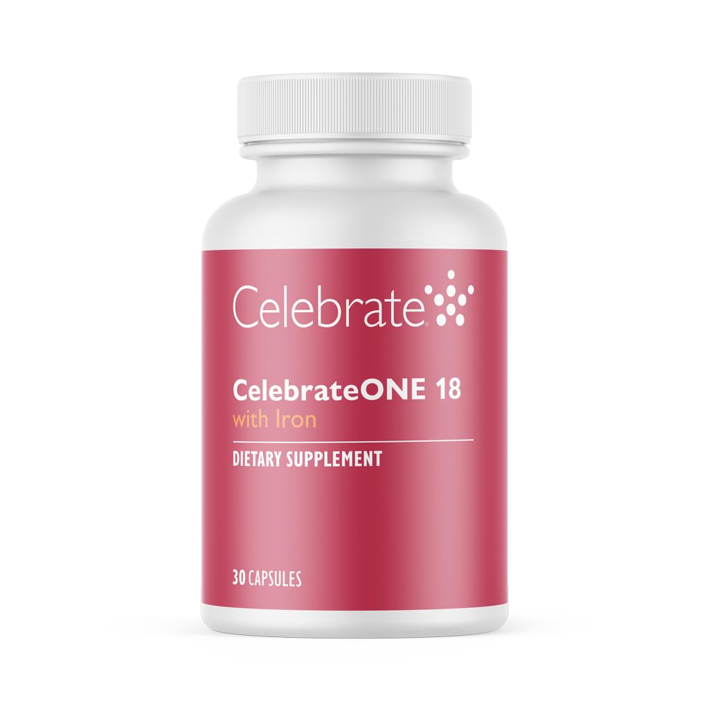 Célébrez les vitamines CélébrezONE 18, 18mg Fer - Une fois par jour Multivitamine bariatrique, Vitamines et minéraux essentiels - Supplément gastrique de bypass et gastrectomie à manches (30 capsules)