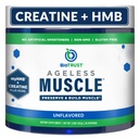 BioTrust Ageless Muscle Builder - Creatine HMB Powder with Vitamine D3 & Betaine - Build & Conserve Naturally Declining Muscle Mass & Strength - Unflavored, 30 Servings