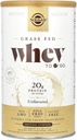 Solgar Grass Fed Whey to Go Proteïnepoeder Ongearomatiseerd, 11,2 oz - 20 gram Grass-Fed Proteïne uit Nieuw-Zeeland Koeien - Grote Proeverij & Mixes Gemakkelijk - Ondersteunt sterkte & herstel - Niet-GMO, 13 Serven