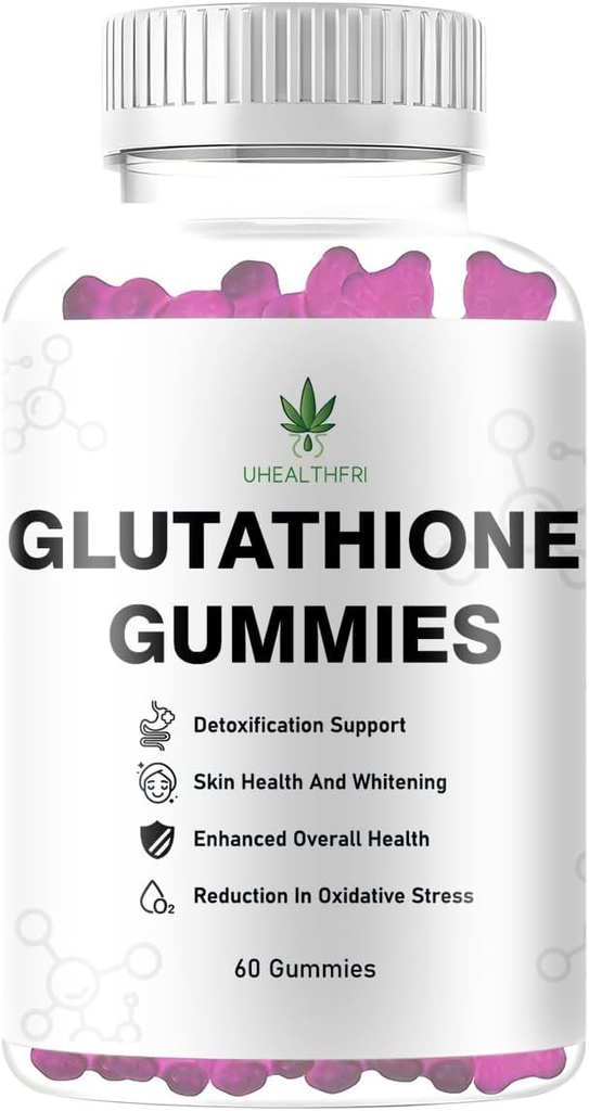 Glutathion Gummies - huid bleken supplement voor vrouwen en mannen niet-GMO Glutenvrije Glutathion Collageen Glow Gummies voor haarhuid Nails Spier en gewrichts (1)
