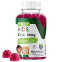 Viteey Zinc pour les enfants Gummies, 15mg - Immune Support - puissant antioxydant naturel, supplément de vitamine Zinc pour enfants - végétalien, sans gélatine, sans gluten - goût de baies à croquer