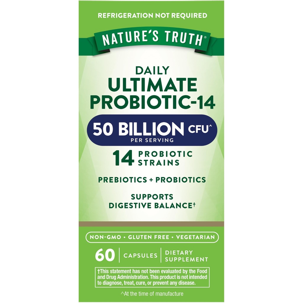 Nature's Truth Probiotic pour les femmes et les hommes de 50 milliards de CFU.