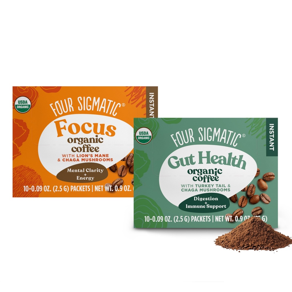 Four Sigmatic Mushroom Coffee Mix Pack van 2 - Lion's Mane en Chaga & Cordyceps en Chaga