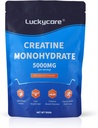 Luckycare Créatine monohydratée - 5000 mg Creatine micronisée pure - Poudre de créatine pour la force et la performance - 100 portions, 500G