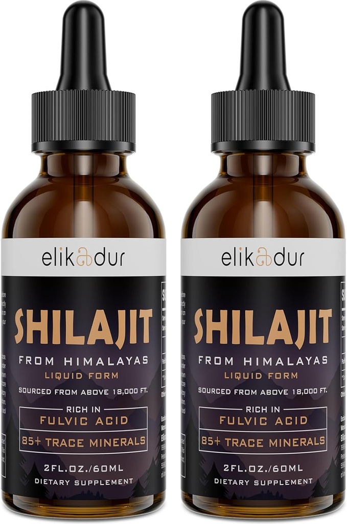 Shilajit Resin Organic Liquid Supplement, Shilajit Himalaya Organic, Shilajit Liquid Drop, Shilajit Drop Bevat 85 Trace Minerals, Alternatief voor Hars & Capsules,120 ml