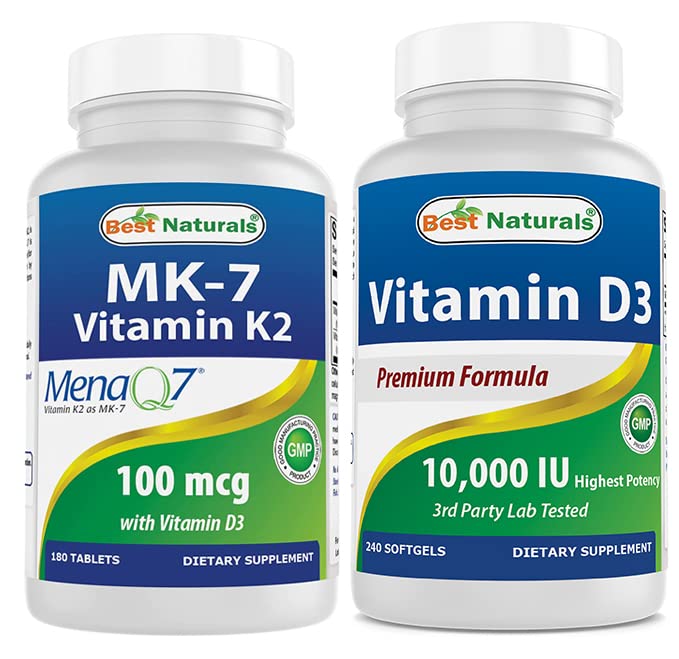 Best Naturals Vitamine K2 (MK7) met D3 & vitamine D3 10000 I