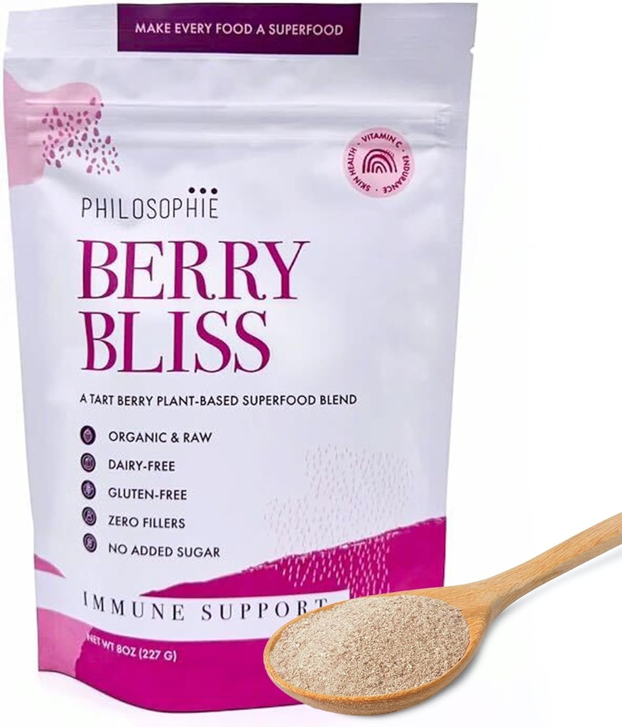 Philosophie Plant Based Superfood Powder - Vegan Protein Powder with Rice Protein, Maca Root Powder & Acai Berry - Organic Dairy Free Superfood Blend - Proteïnepoeder zonder kunstmatige zoetstoffen
