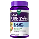 ZzzQuil PURE Zzzs De-Stress 2mg Melatonine Gummies, , Slaapmiddelen voor volwassenen, Ashwagandha voor Stress Ondersteuning, 60 Gummies