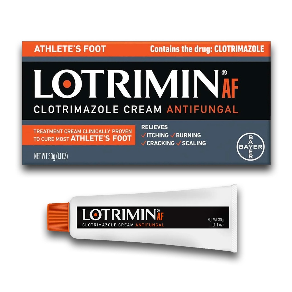 Crème de Lotrimin AF : Traitement antifongique au clotrimazole à 1% du pied de l'athlète, cliniquement prouvé efficace, 1,1 Once (New Look)