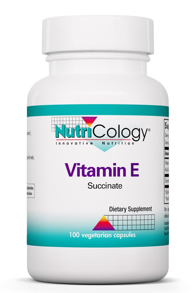 Nutricologie Vitamine E Succinaatsupplement - voor mannen en vrouwen, 400 IE D-Alfa-Tocoferyl, Antioxidant, Vegetarische Capsules - 100 Tel.