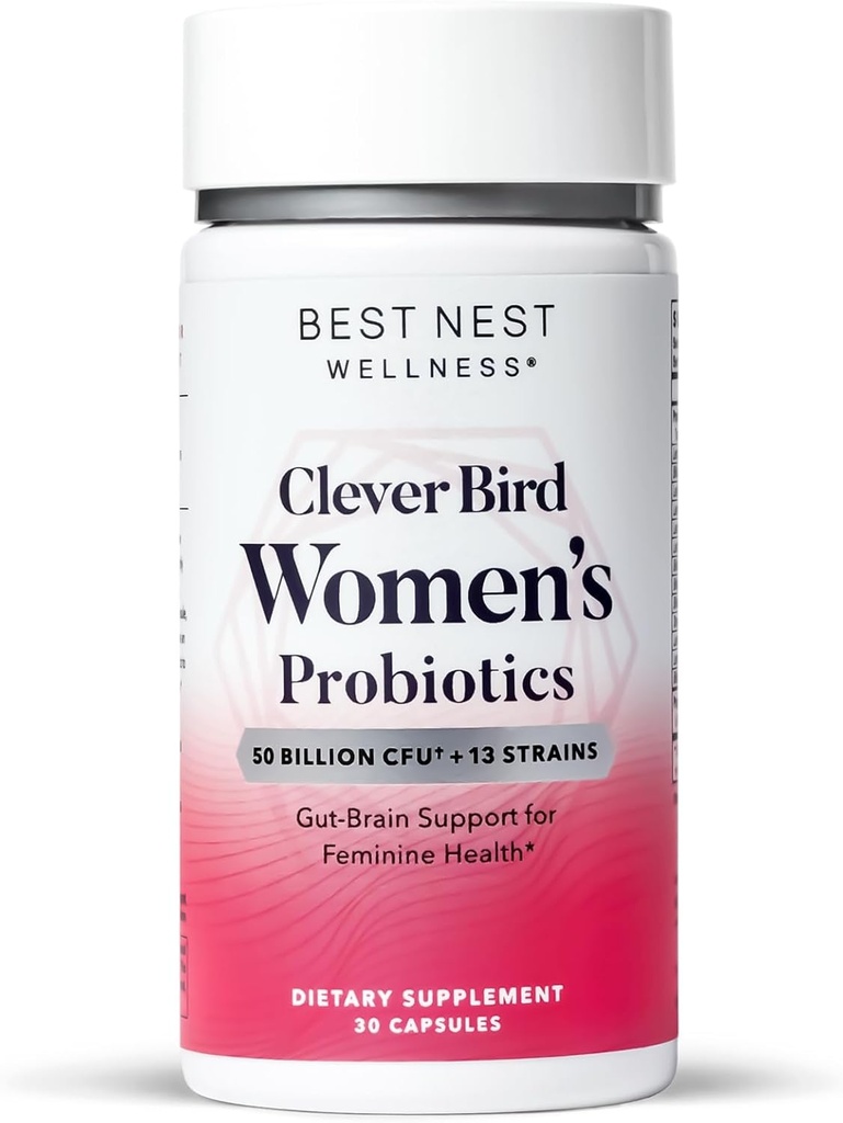 Best Nest Wellness Vrouwen Probiotica - Gut & Brain Health Support Supplement - Formule met Meerdere Probiotische Strains - Digestieve Ondersteuning Supplement voor vrouwen - 30 Capsules