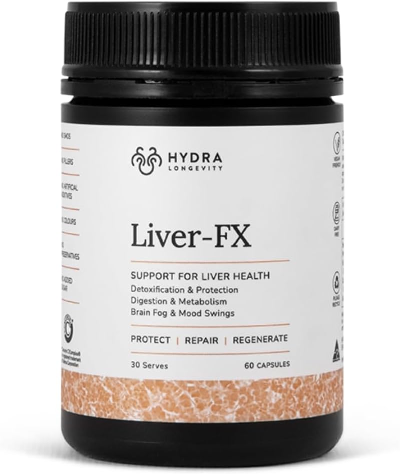 Supplément de soutien du foie FX avec chardon de lait, racine de dandelion, nettoyant du foie et formule de désintoxication, non-OGM, végétalien, 60 capsules (30 portions)