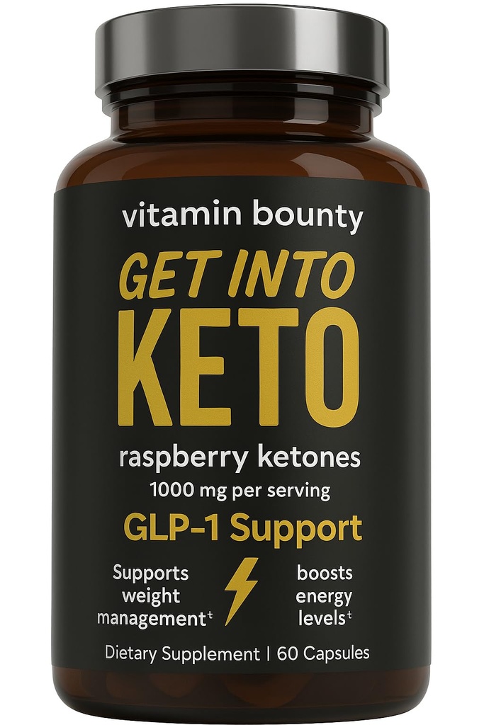 Vitamine Bounty Premium Raspberry Ketones supplement - Keto Pillen voor gewichtsverlies - bevordert Ketosis & Metabolisme ondersteuning - Keto Dieethulp - Energie Boost voor vrouwen & mannen - 60 capsules