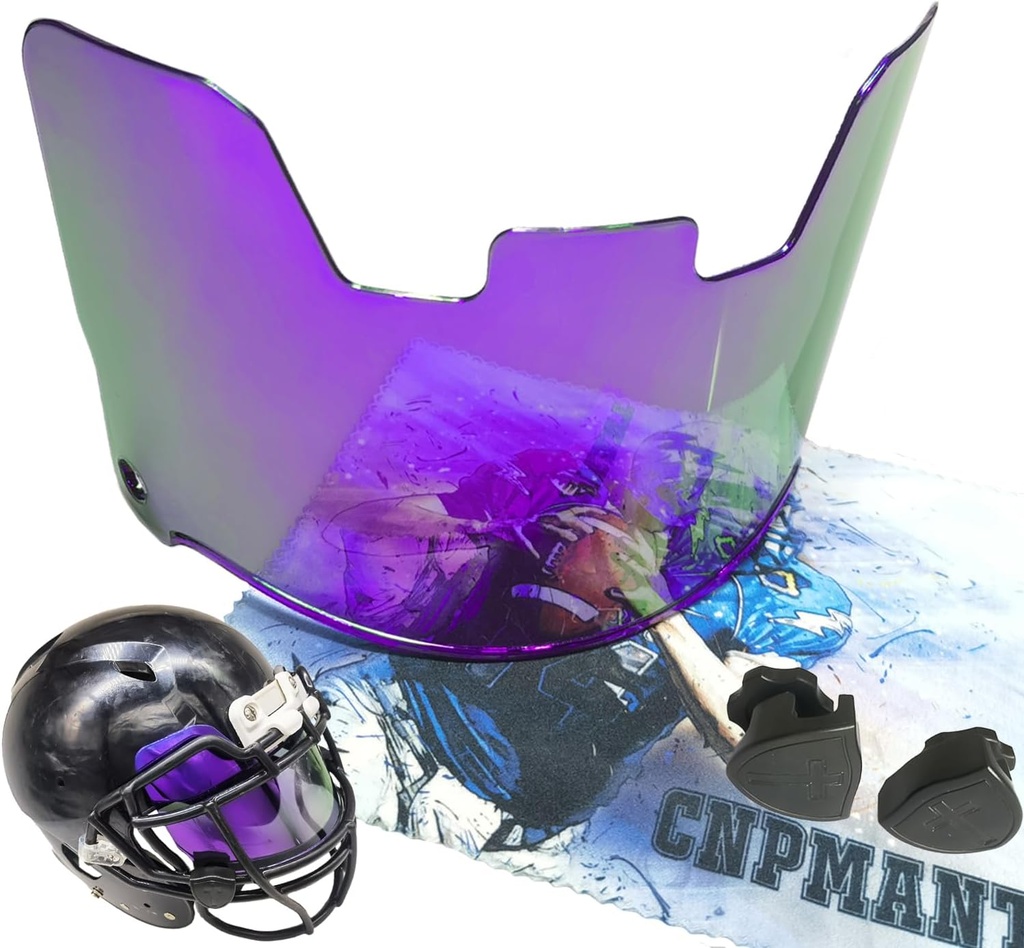 Geen Fog Football Visor, Jeugd en Volwassen Voetbal Helm Viosor. Gezichtsbescherming Visor voor Voetbal Helm Accessoires, Shock Resistance, Krasbestendig, UV-blok, Vermindert Glare, OK Clarity