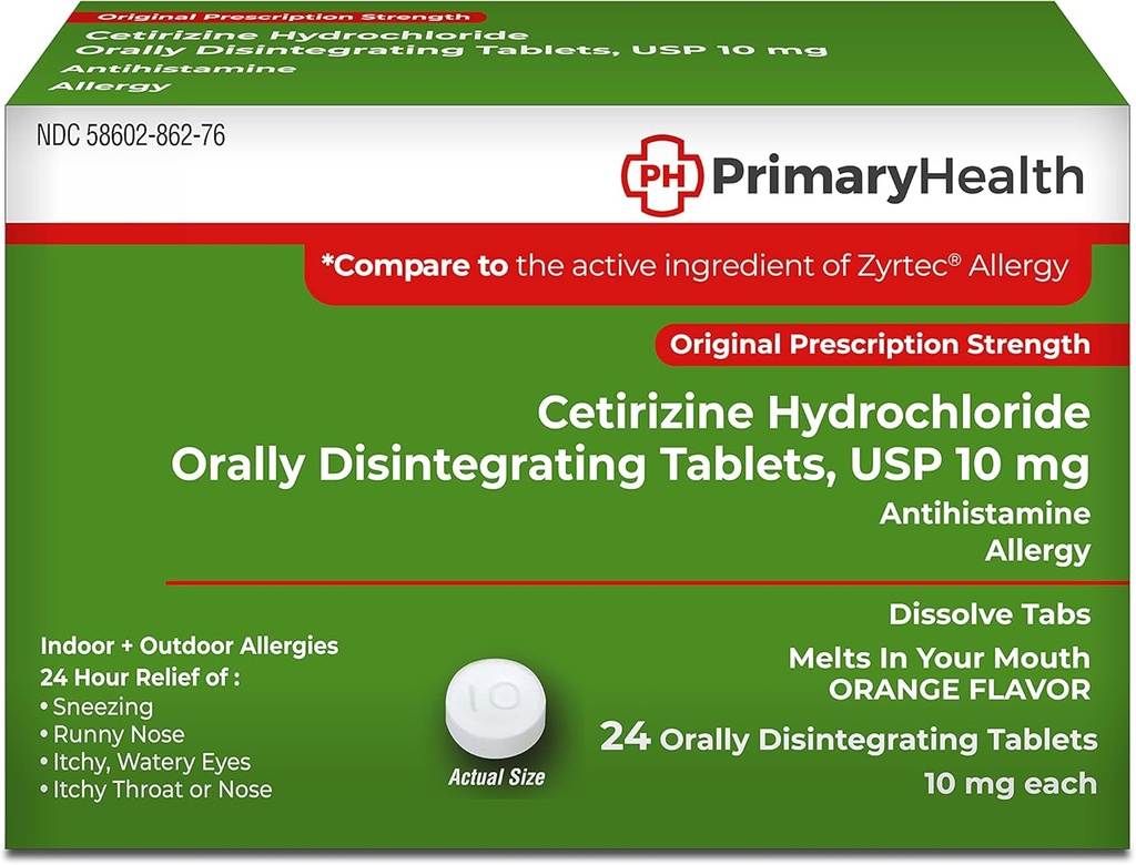 Cetirizine Hcl, 10mg Odt, 24 Tel., 24 Tel.
