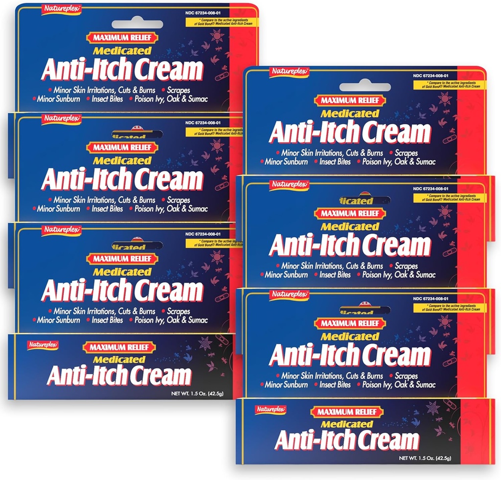 Natureplex Maximum Relief Medicinal Anti-Itch Cream 1.5oz (6 Pack) 