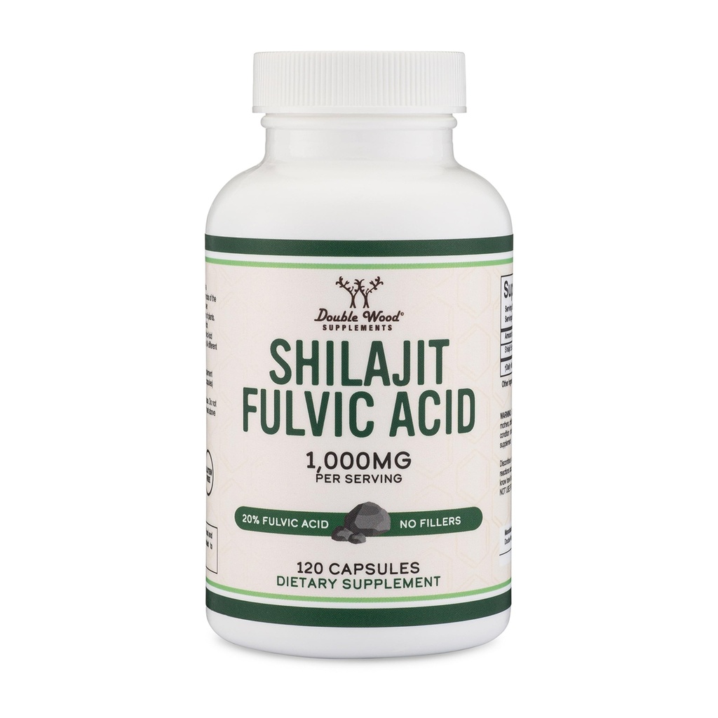 Shilajit Pure Himalaya Capsules (20% Fulvic Acid Supplement) 1.000mg Authentic Shilajit Extract per Serving, 120 Telling (High in Trace Minerals, No Fillers) door Dubbel Hout