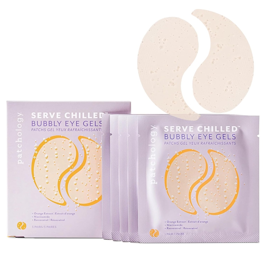 Patchologie Servez des gels d'oeil refroidis avec le niacinamide, hydratant sous les patchs avec le niacinamide et la vitamine C, sous les gels d'oeil avec la technologie Gel, produits de soins de la peau faciale - 5 paires