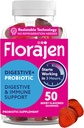 Florajen Organic Probiotic Gummies for Women & Men - Gut Health & Immune Support Supplement - Constipatie & Bloating Relief - 50 Gummies