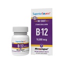Superior Bron Geen Shot Vitamine B-12 Cyanocobalamine 10000 mcg - Vitamine B-12 ter ondersteuning van energieproductie, hersengezondheid en algehele wellness - Sublinguale tabletten - 60 Oplosbare tabletten