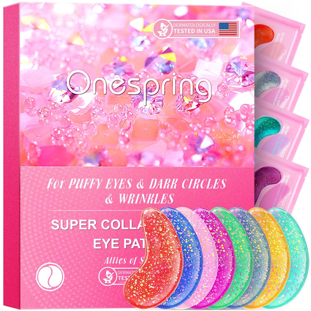 Patchs sous les yeux (24 paires) - Patchs en Gel pour rides, Yeux Puffy, Cercles foncés, Sacs à Yeux, Gels naturels collagènes, Patchs sous les yeux pour rafraîchir, revitaliser