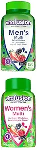Bundel van vitafusion Volwassen Gummy Vitaminen voor mannen, Berry Flavored Dagelijkse Multivitaminen voor mannen, 75 Dagen Levering, 150 Tellen + Vitafusion Vrouwen Multivitamine Gummies, 75 Dagen Levering, 150 Tellen